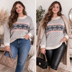 Norton Studio Diamond Patterned Sweater